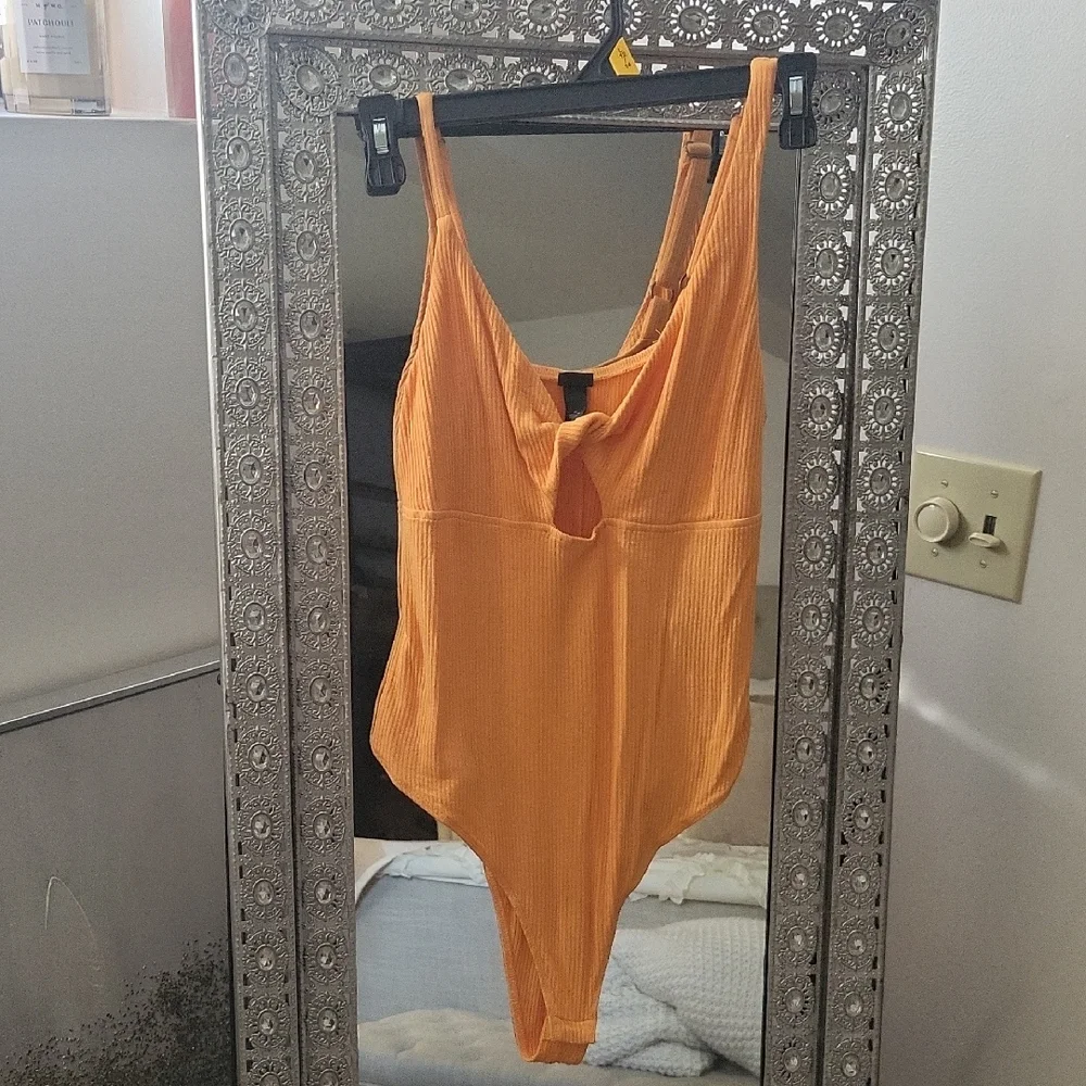 Wild Fable Orange Ribbed Bodysuit One Piece🧡 - Picture 1 of 3